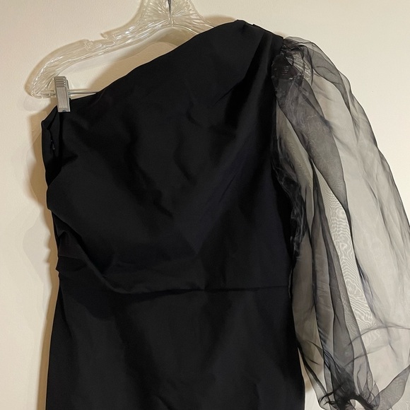 BRITTANY FUSON WREN DRESS BLACK one shoulder puff sleeve dress - Picture 9 of 12